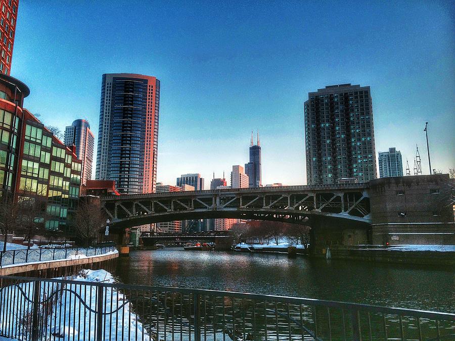 Chicago Photograph - Ohio Street Bridge Over Chicago River by Nick Heap