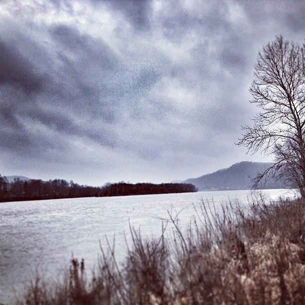 Winter Photograph - Ohio River.  Cold And Gray. #wv by Brandon Warren