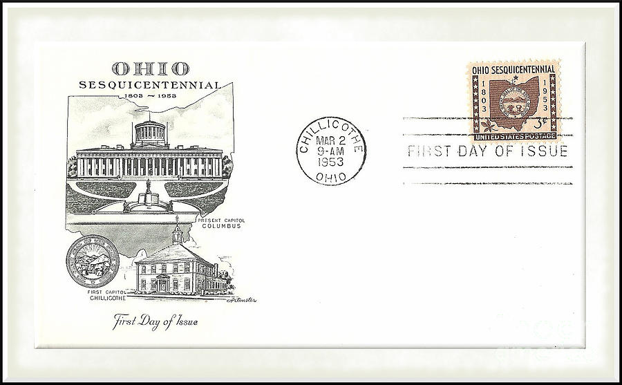 Ohio Sesquicentennial First Day Cover #4 Photograph by Charles Robinson