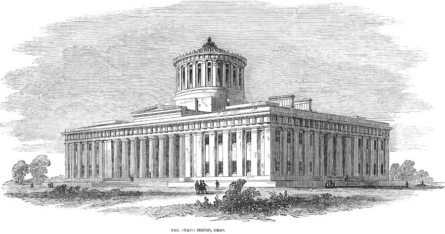 Ohio State House, 1850 Painting by Granger