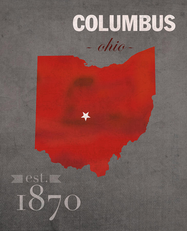 Ohio State University Mixed Media - Ohio State University Buckeyes Columbus Ohio College Town State Map Poster Series No 005 by Design Turnpike
