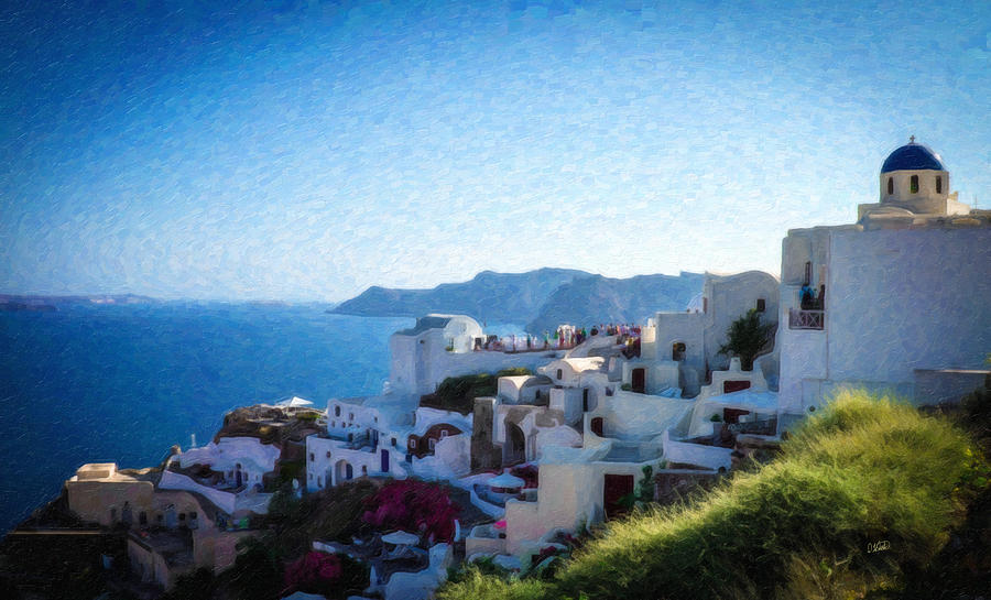 Oia Santorini Grk4332 Painting by Dean Wittle