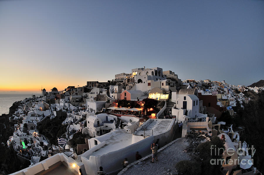Greek Photograph - Oia town during dusk time by George Atsametakis