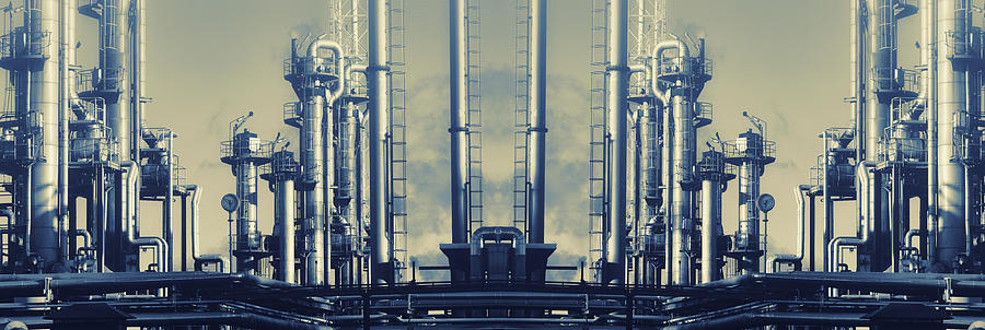 Oil And Gas Industry Panoramic Photograph by Christian Lagereek