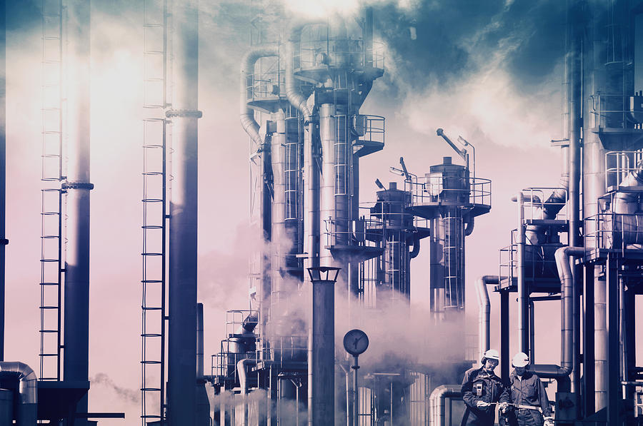 Pipe Photograph - Oil And Gas Refinery Industry by Christian Lagereek