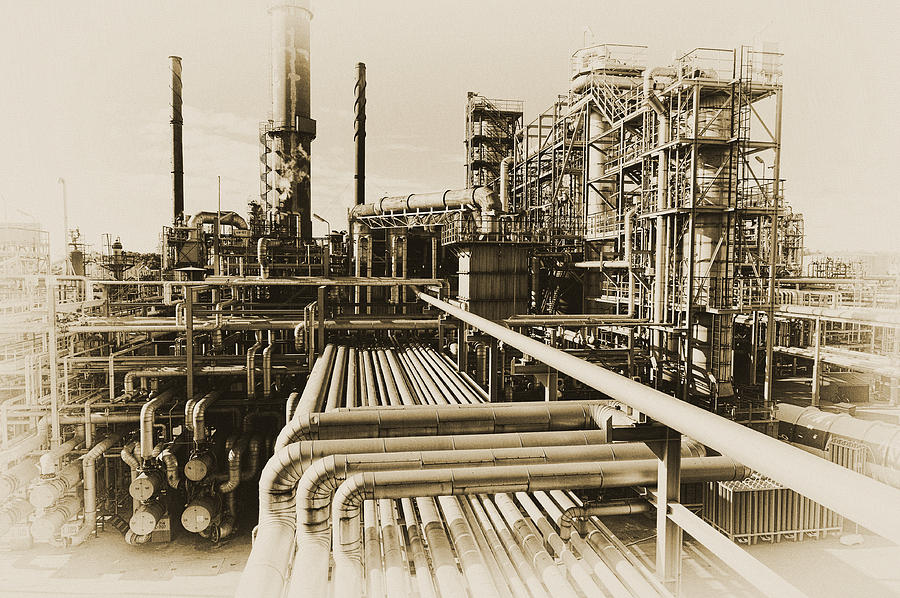 Oil And Gas Refinery Old Antique Pinhole Style Photograph By Christian Lagereek Fine Art America 3220