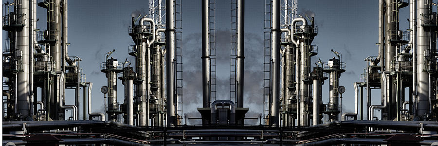 Oil And Gas Refinery Panoramic View Photograph by Christian Lagereek