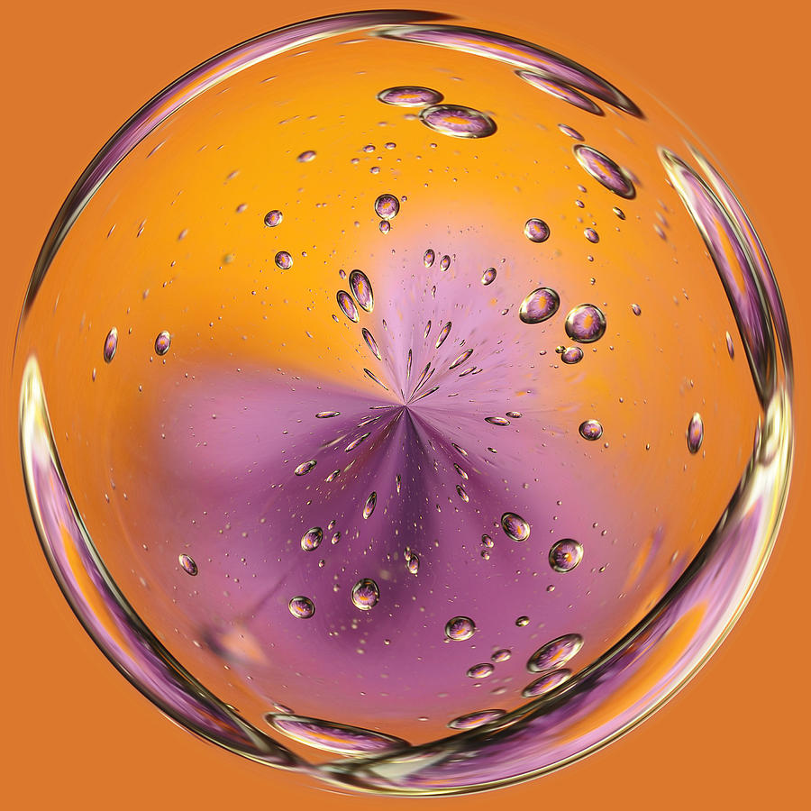 Oil and Water Floral Orb Photograph by Liz Mackney