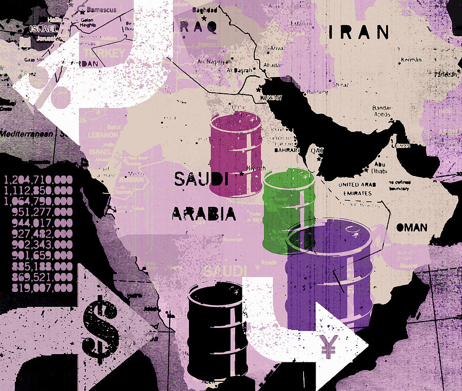 Oil Barrels On Map Of Middle East Photograph by Ikon Ikon Images