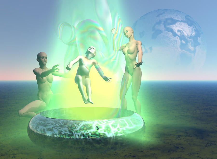 Coming Soon Digital Art - Oil Child- Abduction to Tori Located in Pleiades by Stephen Donoho