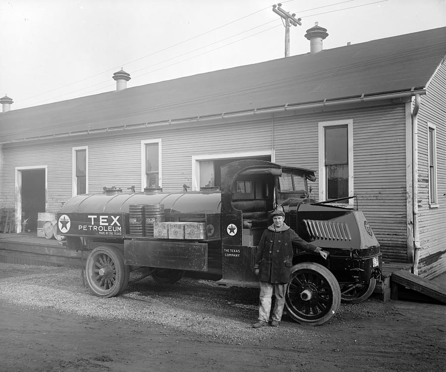 Oil Delivery Truck, C1920 Photograph by Granger