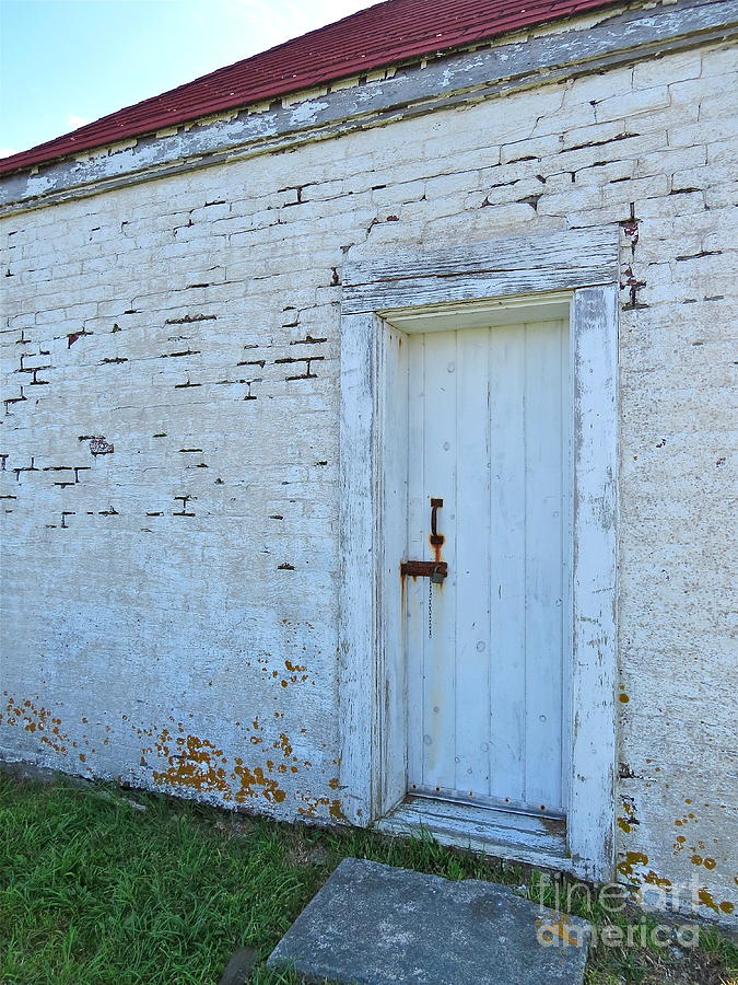 Wood Door Photograph - Oil House Door  by Nancy Patterson