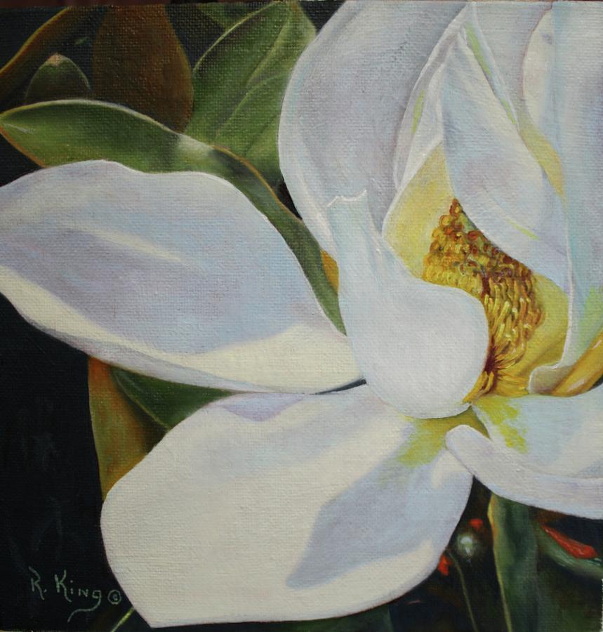 Magnolia Movie Painting - Oil Painting - Sydneys Magnolia by Roena King