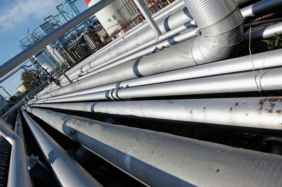 Oil Pipework On Refinery Photograph by Christian Lagerek/science Photo Library