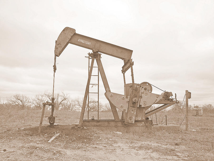 Oil Pump In Sepia Photograph by James Granberry