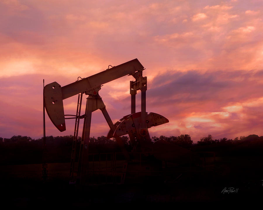 Oil Pump Jack Sunset Photograph by Ann Powell