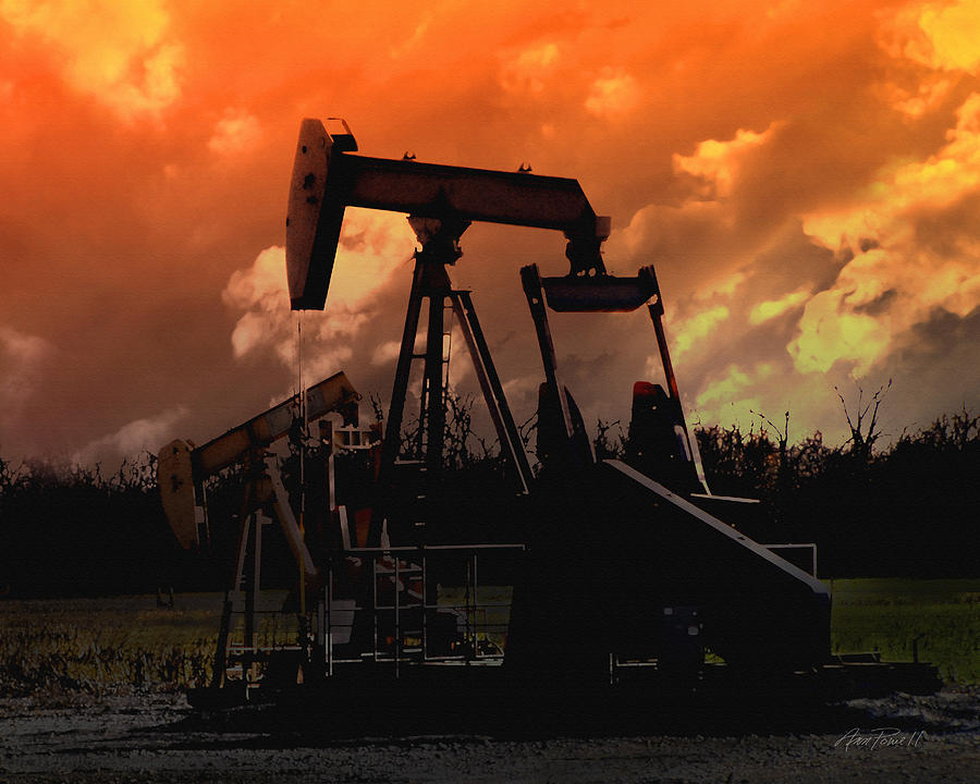 Oil Pump Jack with Colorful Sky Photograph by Ann Powell