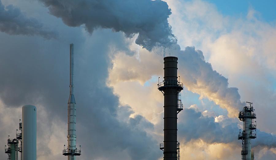 Oil Refinery Towers Photograph by Jim West | Fine Art America