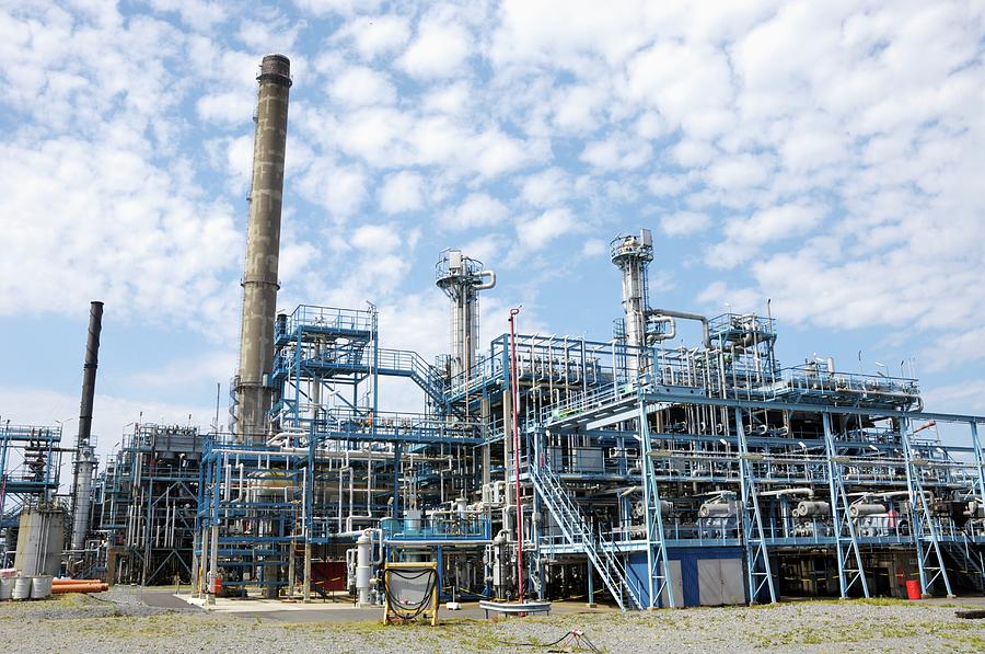 Oil Refinery With Pipework And Chimneys Photograph by Christian Lagerek/science Photo Library