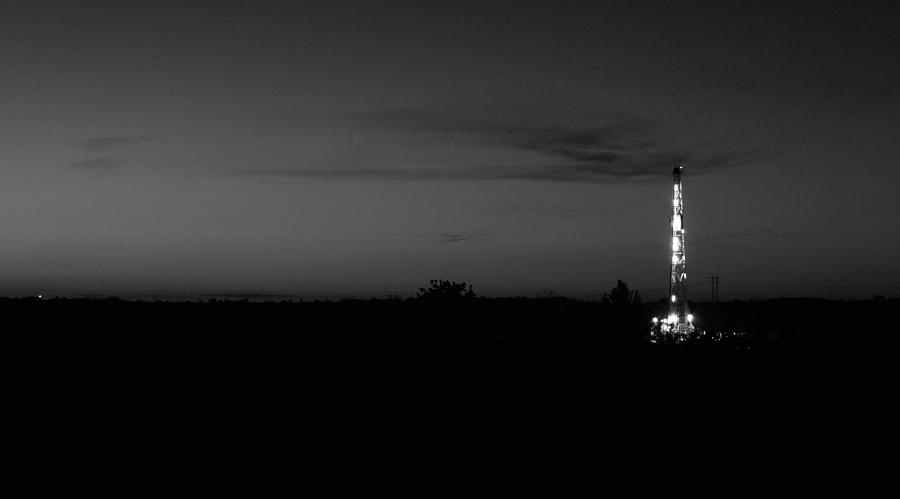 Oil Rig at Night Photograph by Hillis Creative
