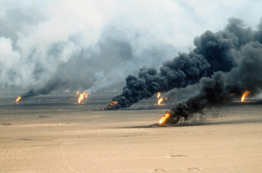 Oil Well Fires in Kuwait Photograph by Stocktrek