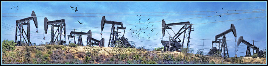Oil Wells on a Hill Photograph by Chuck Staley