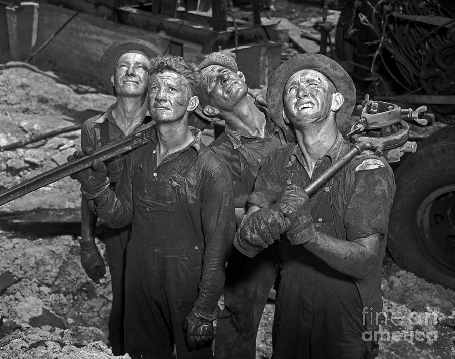 Oil Workers 1942 Photograph by Martin Konopacki Restoration