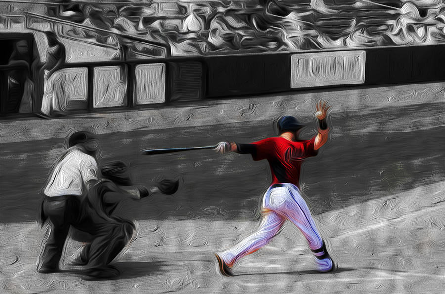 Baseball Painting - Oiled Glory by Joshua Ayers
