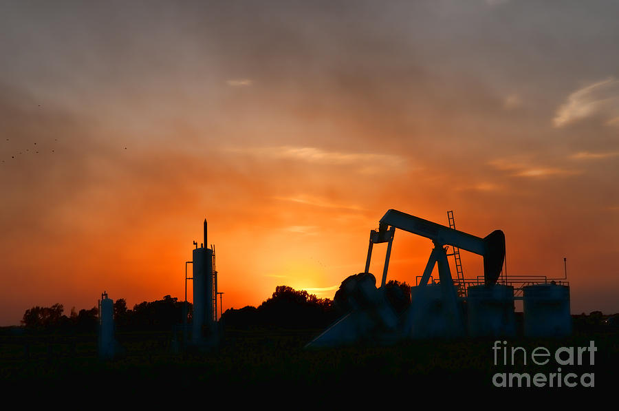 Oilfield Sunset Photograph by Debra McKinnon