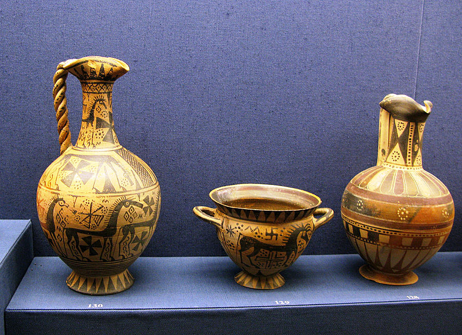 Oinochoes and skyphos Photograph by Andonis Katanos