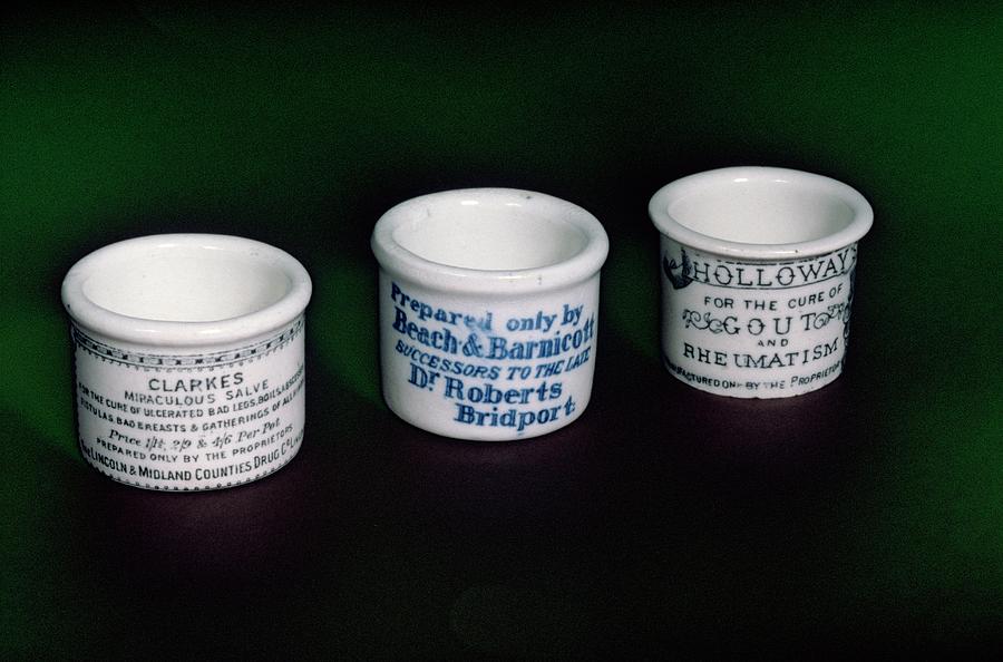 Ointment Pots Photograph by Science Photo Library