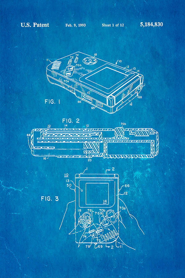 Appliance Photograph - Okada Nintendo Gameboy 2 Patent Art 1993 Blueprint by Ian Monk
