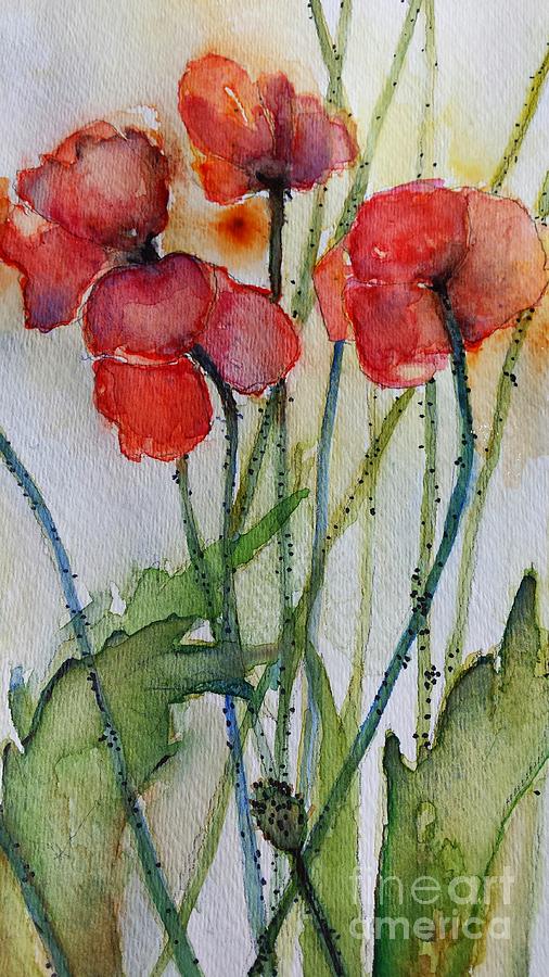 Okanagan Poppies Painting by Sherry Harradence
