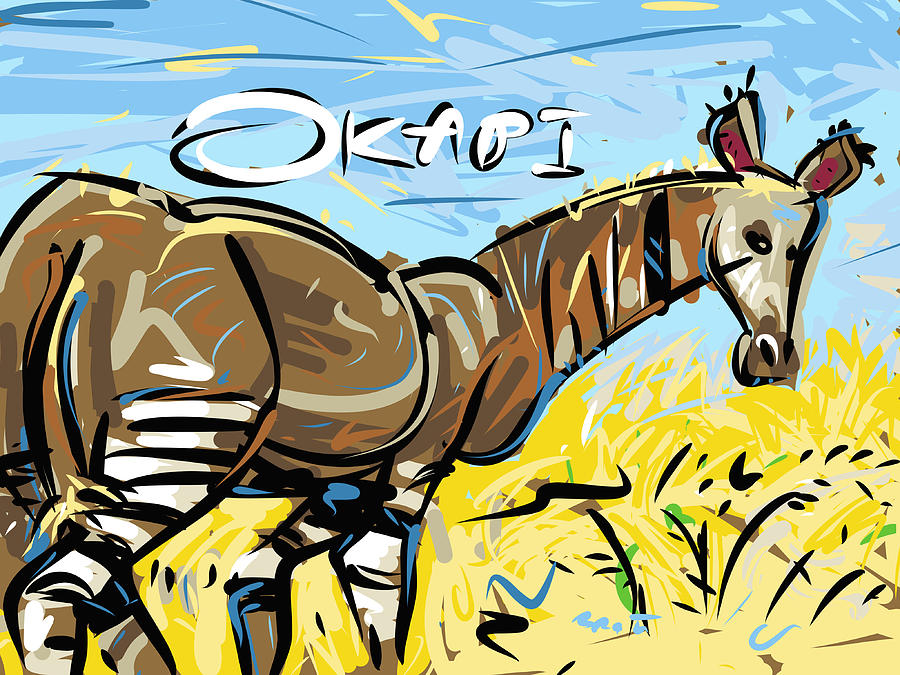 Okapi Drawing by Brett LaGue