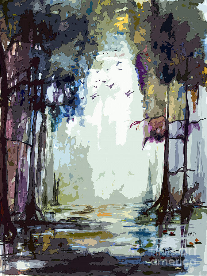 Okefenokee Georgia Light At The End Painting by Ginette Callaway