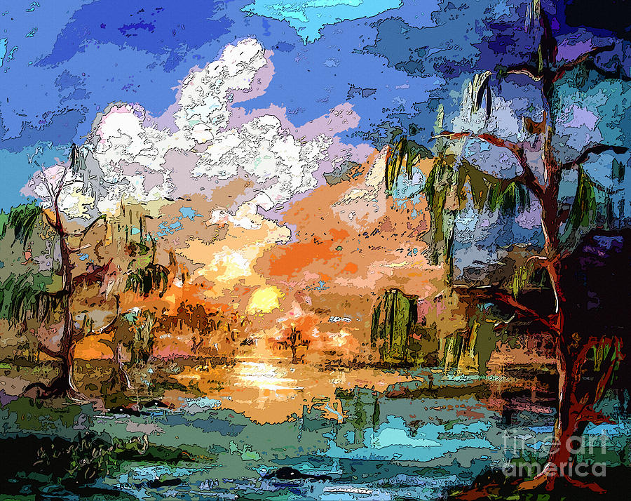 Okefenokee Sunset Magic  Painting by Ginette Callaway