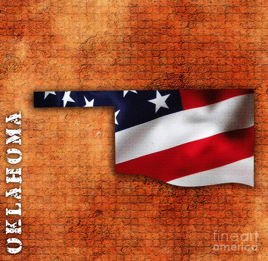 Flag Mixed Media - Oklahoma American Flag State Map by Marvin Blaine