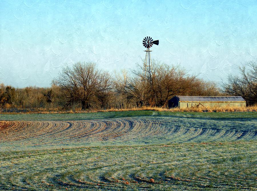 Oklahoma Farm in Winter Photograph by Annie Adkins
