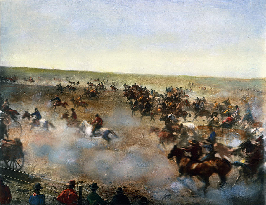 Oklahoma Land Rush, 1893 Photograph by Granger