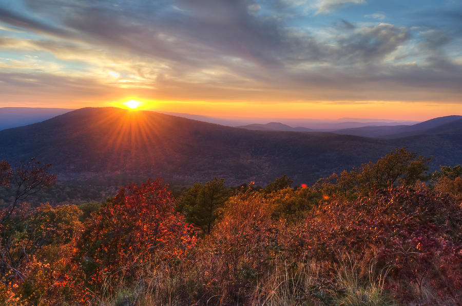 Sunset Photograph - Oklahoma Mountain Sunset - Talimena Scenic Byway by Gregory Ballos