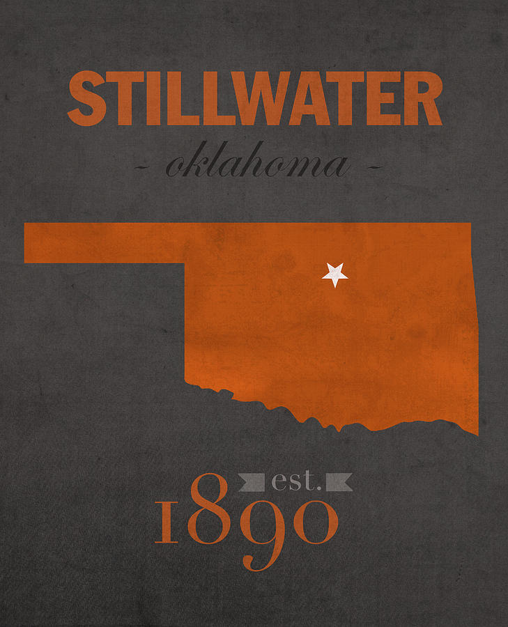 Oklahoma State University Mixed Media - Oklahoma State University Cowboys Stillwater College Town State Map Poster Series No 084 by Design Turnpike