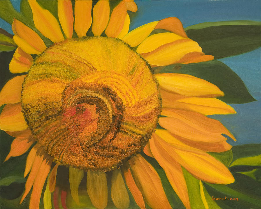 Oklahoma Sunflower Painting by Sherrie Phillips - Fine Art America