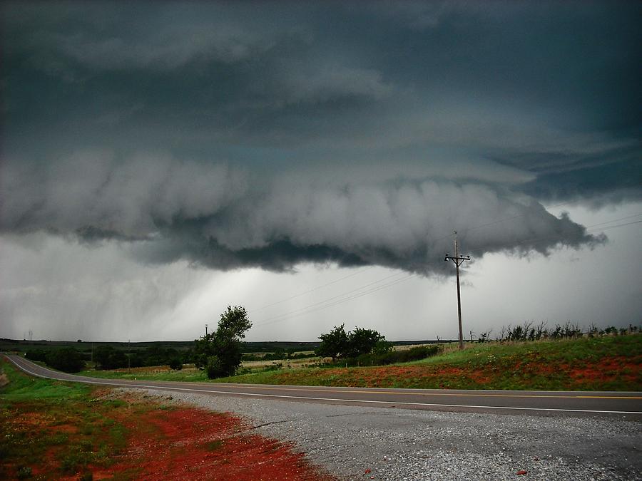 Oklahoma Wall Cloud Photograph by Ed Sweeney