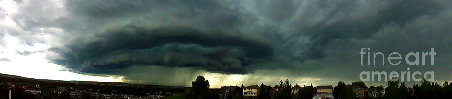 Okotoks Storm Panorama Photograph by Al Bourassa