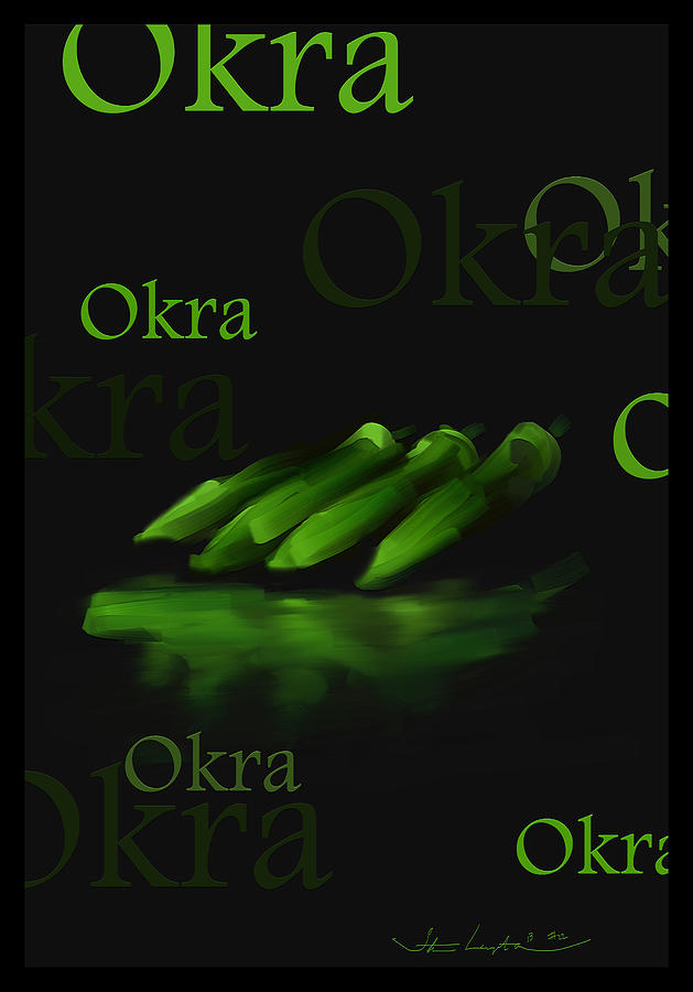 Okra - Fruit and Veggie Series - #22 Painting by Steven Lebron Langston