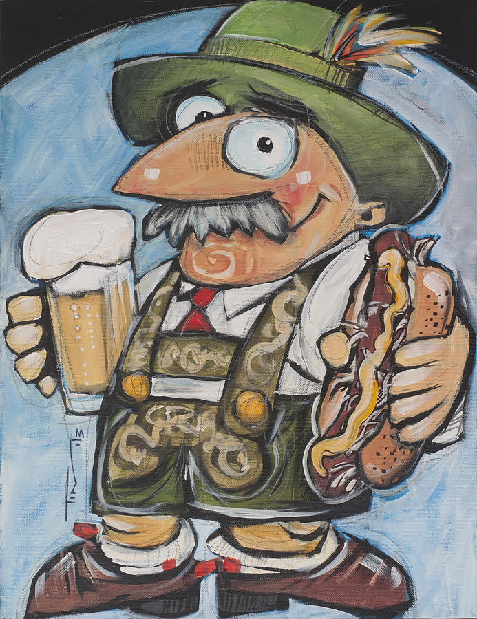 Beer Painting - Oktoberfest Guy by Tim Nyberg