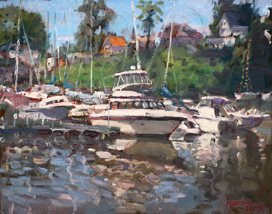 Boat Painting - Olcott Yacht Club by Ylli Haruni