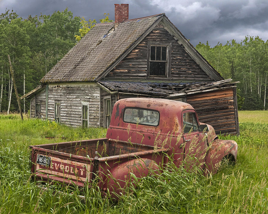 Old Abandoned Homestead and Truck Photograph by Randall Nyhof