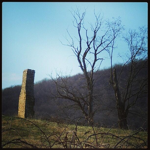 Winter Photograph - #old #abandoned #stonechimney by Krazy Alice