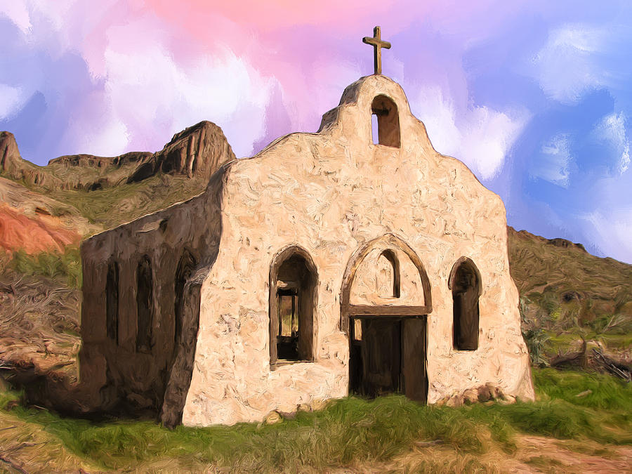 Old Adobe Church Painting by Dominic Piperata